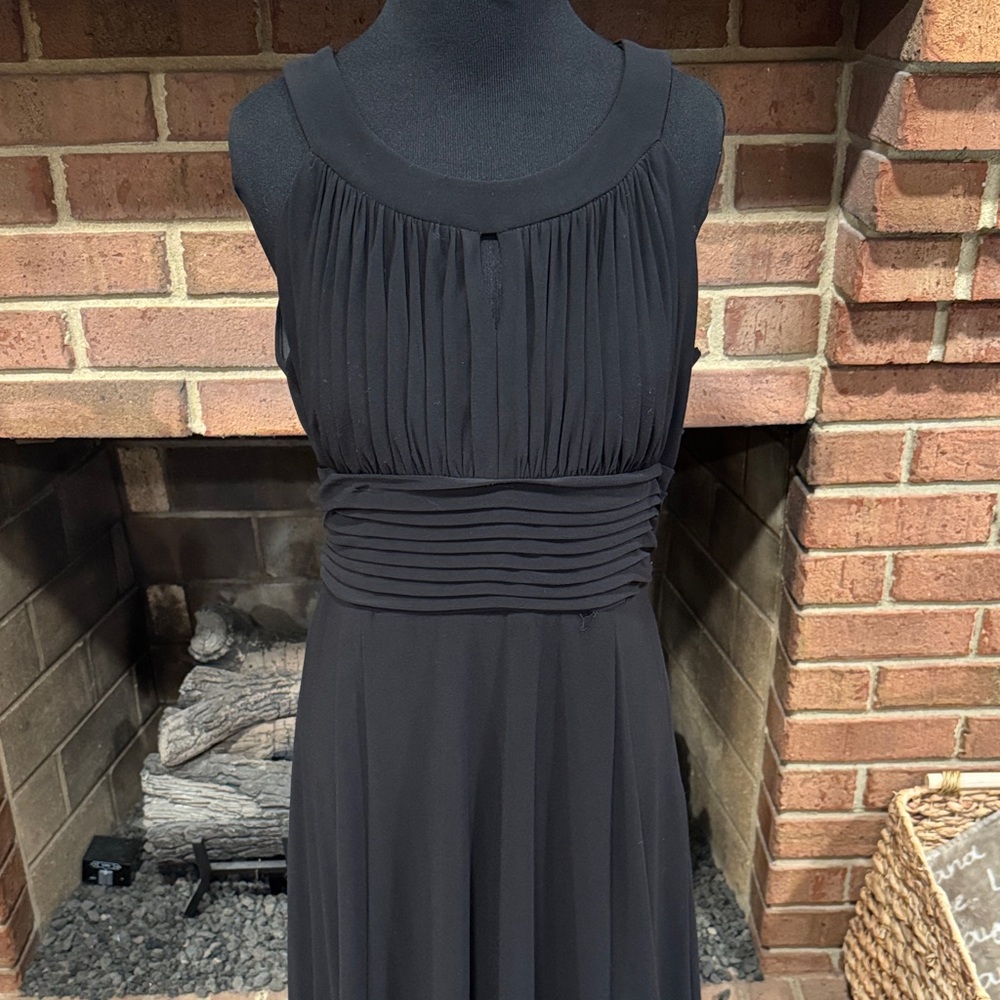 SLNY Black Pleated Dress